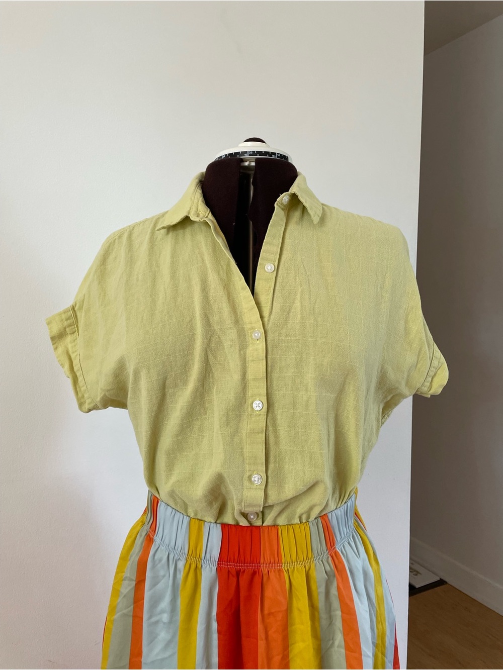 Cotton Linen Blend short sleeve button down